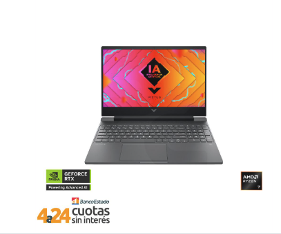 Notebook Gamer Victus 15-fb2019la AMD Ryzen 7 8845H NVIDIA GeForce RTX 4050 6GB 15.6" FHD 16GB RAM 1TB SSD Windows 11 Home Negro