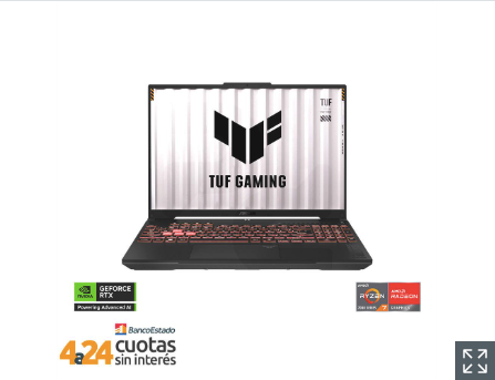 Notebook Gamer ASUS TUF Gaming A16 AMD Ryzen 7-7445HS NVIDIA GeForce RTX 4050 6GB 16" FHD 144GHz 32GB RAM 512GB SSD Windows 11 Home Gris FA607NUG-RL175W
