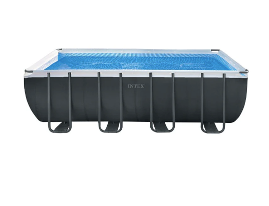 Piscina Estructural INTEX Ultra XTR Frame 5.49m x 2.74m x 1.32m, 17.203L, con Bomba de Arena, Escalera, Cobertor y Tapiz