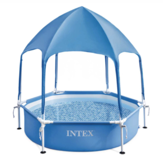 Piscina Estructural con Techo y Protección UV INTEX Metal Frame 183 x 38 cm
