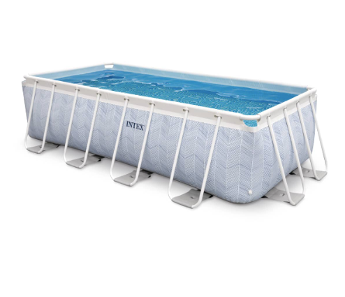 Piscina Estructural Rectangular INTEX Prism Frame Chevron 4x2x1 m, 6.836L, com Bomba y Escalera