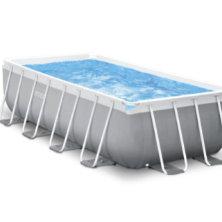 Piscina Estructural Prism Frame INTEX, 488 x 244 x 107 cm, 10.874L, con Bomba, Escalera, Cobertor y Tapiz