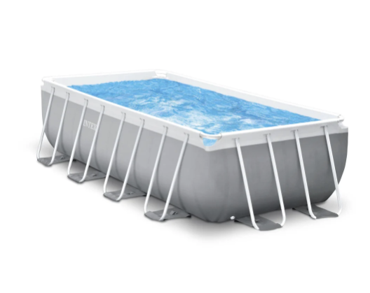 Piscina Estructural Prism Frame INTEX, 488 x 244 x 107 cm, 10.874L, con Bomba, Escalera, Cobertor y Tapiz