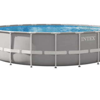 Piscina Premium Prism Frame INTEX 610 x 132 cm, 32.695L, con Bomba, Escalera, Cobertor y Tapiz