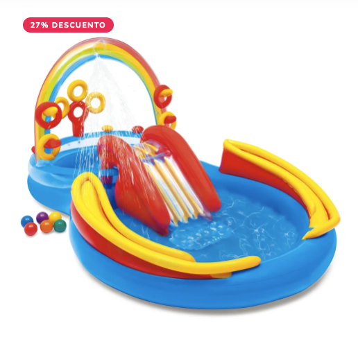 Piscina Centro de Juegos Inflable Arcoíris INTEX