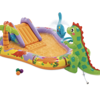 Piscina Centro de Juegos Acuático Inflable INTEX Dino Park con Tobogán