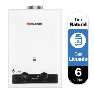 Calefont 6 litros Gas licuado Tiro natural Splendid