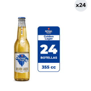 24x Cerveza Royal Guard Golden Lager 4.5° Botella 355cc