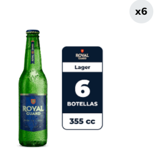 6x Cerveza Royal Guard 5.0° Botella 355cc