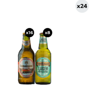 24x Pack Cerveza Kunstmann Mixto (16 con alcohol + 8 sin alcohol) Botella 330cc