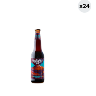 24x Cerveza Volcanes Del Sur Bock Chocolate Naranja 5.0° Botella 350cc