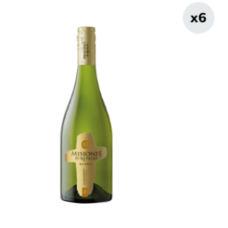 6x Vino Misiones De Rengo Reserva Chardonnay 750cc