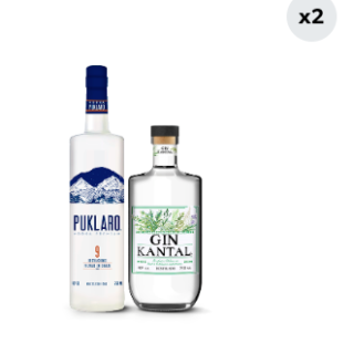 Pack Gin Kantal 43° 750cc + Vodka Puklaro 40° 750cc