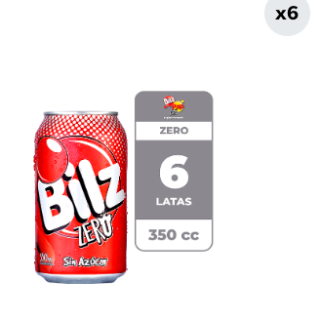 6x Bebida Bilz Zero Lata 350cc