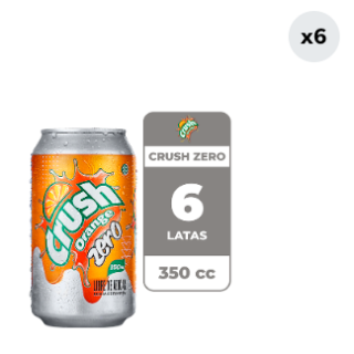 6x Bebida Crush Zero Lata 350cc