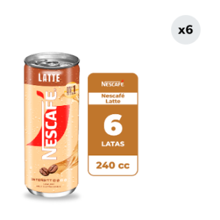 Pack 6 Café Frío Nescafé Latte Lata 240cc