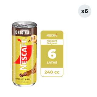 Pack 6 Café Frío Nescafé Original Lata 240cc