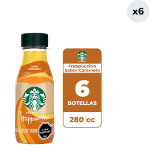 Pack 6 Café Frío Starbucks Caramelo Botella 280cc