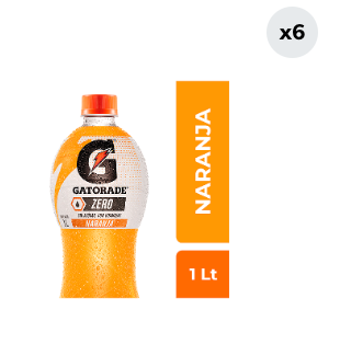 6x Bebida Isotónica Gatorade Naranja Zero 1L