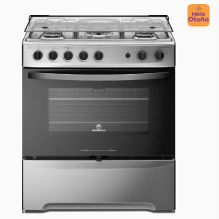 Cocina a Gas 5 Platos Mademsa con Triple Llama y Grill Eléctrico M 920 T Inox