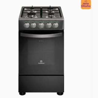 Cocina a Gas 4 Platos Mademsa LimpiaFácil y Parrillas de Alambrón FM4IP Negra