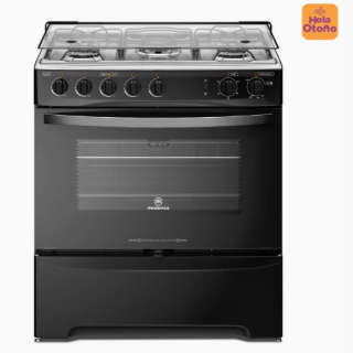 Cocina a Gas 5 Platos Mademsa con Triple Llama y Grill Eléctrico M 940 T Negra