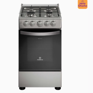 Cocina a Gas 4 Platos Mademsa LimpiaFácil y Parrillas de Alambrón FM4ES Silver