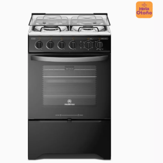 Cocina a Gas 4 Platos Mademsa con LimpiaFácil y Timer M 775 BT Negra
