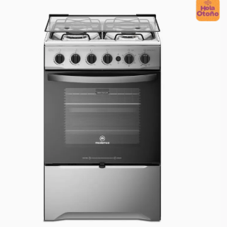 Cocina a Gas 4 Platos Mademsa con LimpiaFácil y Timer M 775 ST Inox