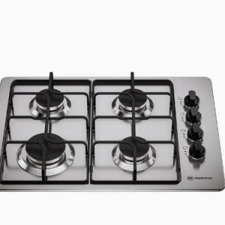 Encimera a Gas 4 Platos Mademsa Encendido Automático y Parrillas Pletina KM4GX Inox