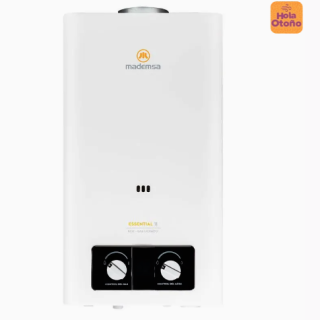 Calefont Gas Licuado Mademsa 11 Litros Tiro Natural Ionizado Essential 11 Eco GL Blanco