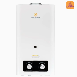 Calefont Gas Licuado Mademsa 13 Litros Tiro Natural Ionizado Essential 13 Eco GL Blanco