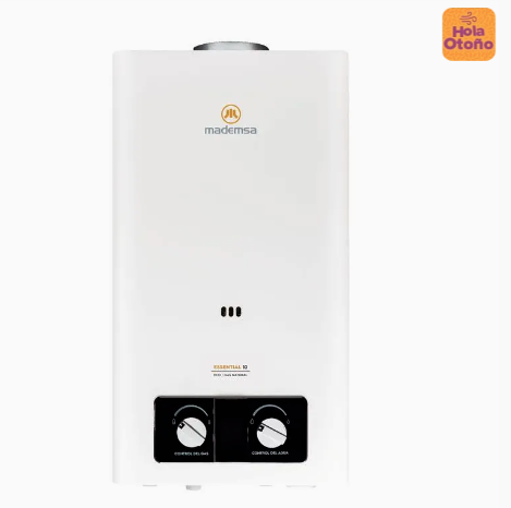 Calefont Gas Natural Mademsa 10 Litros Tiro Natural Ionizado Essential 10 Eco GN Blanco