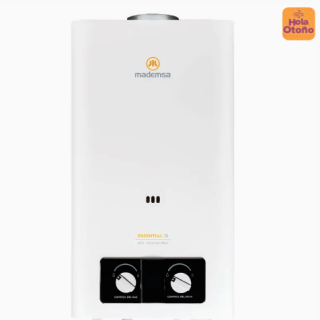 Calefont Gas Natural Mademsa 13 Litros Tiro Natural Ionizado Essential 13 Eco GN Blanco