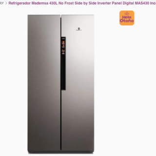 Refrigerador Mademsa 430L No Frost Side by Side Inverter Panel Digital MAS430 Inox
