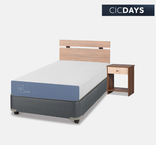 Cama Americana 1 Plaza Excellence + Set Olmo