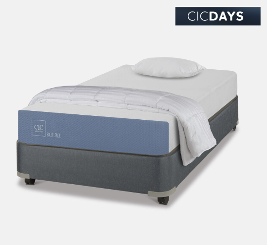 Cama Americana 1 Plaza Excellence + Almohada + Plumón