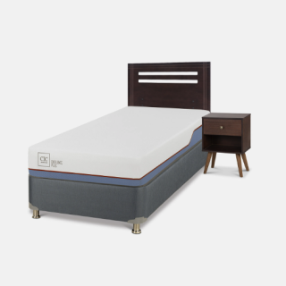 Cama Americana 1 Plaza Excellence Plus + Set Múnich Chocolate