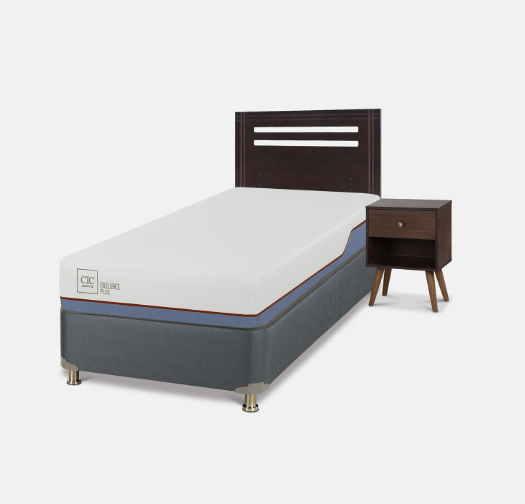 Cama Americana 1 Plaza Excellence Plus + Set Múnich Chocolate