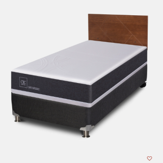 Box Spring 1 Plaza Ortopedic 5 Zonas + Respaldo Villarrica Caramel