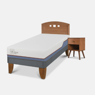 Cama Europea 1 Plaza Excellence Plus + Set Gales Caramel