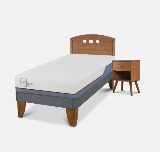 Cama Europea 1 Plaza Excellence Plus + Set Gales Caramel