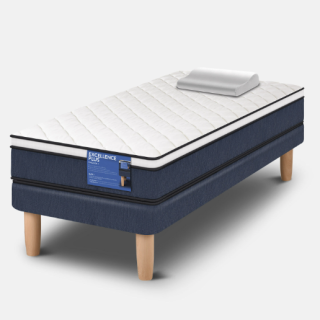 Cama Europea 1 Plaza Excellence Plus + Almohada Viscoelástica