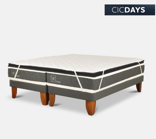 Dúplex Cama Europea 1 Plaza Ortopedic + Topper Premium + Cubrecolchón