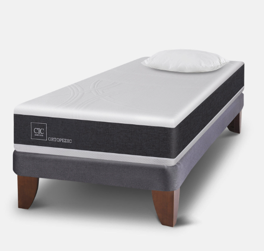 Cama Europea 1 Plaza Ortopedic + Almohada