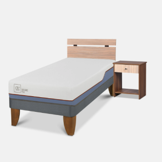 Cama Europea 1 Plaza Excellence Plus + Set Olmo