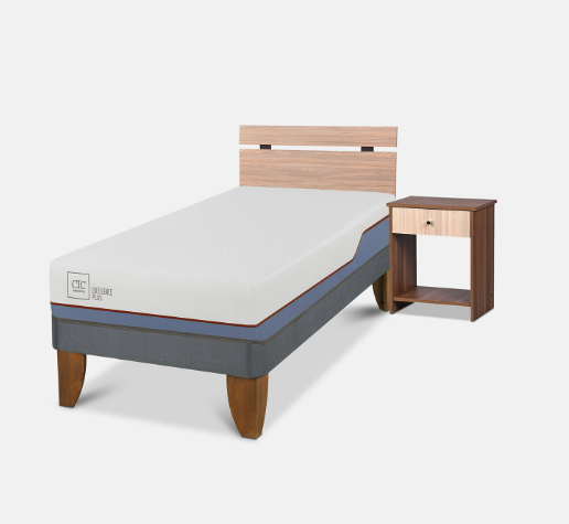 Cama Europea 1 Plaza Excellence Plus + Set Olmo