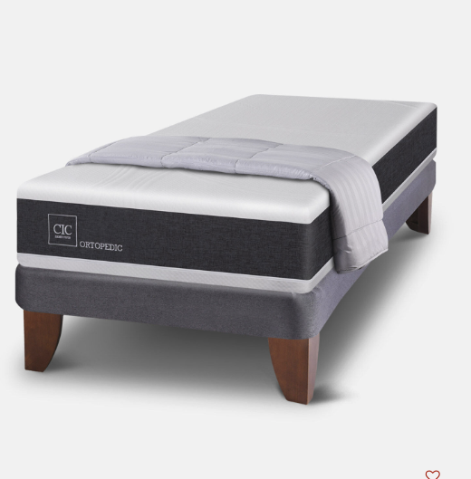 Cama Europea 1 Plaza Ortopedic + Plumón