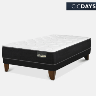 Cama Europea Belsogno 1,5 Plazas Plus Black