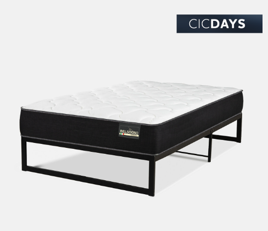 Cama Iron Smart Belsogno 1,5 Plazas Plus Black